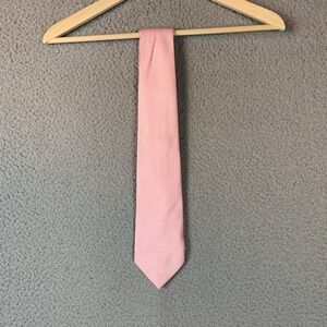 Laurant Bennet Milano Neck Tie Pink Textured Woven Birds Eye Business